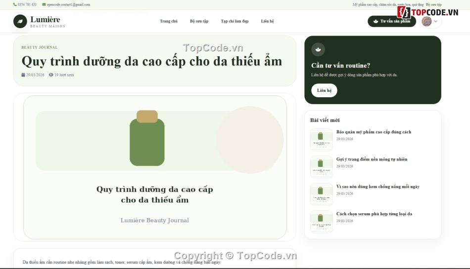 Website giới thiệu,mỹ phẩm,giới thiệu